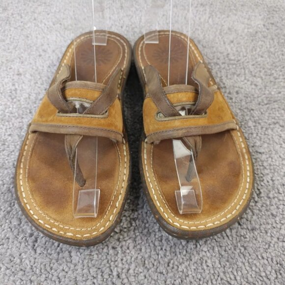 Ugg Matala Sandals Womens Size 7 Shoe Brown Shearling Lined Flip Flop Thong 5701 - Picture 5 of 8
